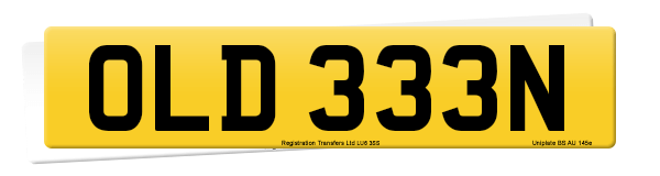Registration number OLD 333N